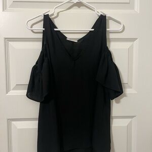 Chic Black Cold Shoulder Blouse